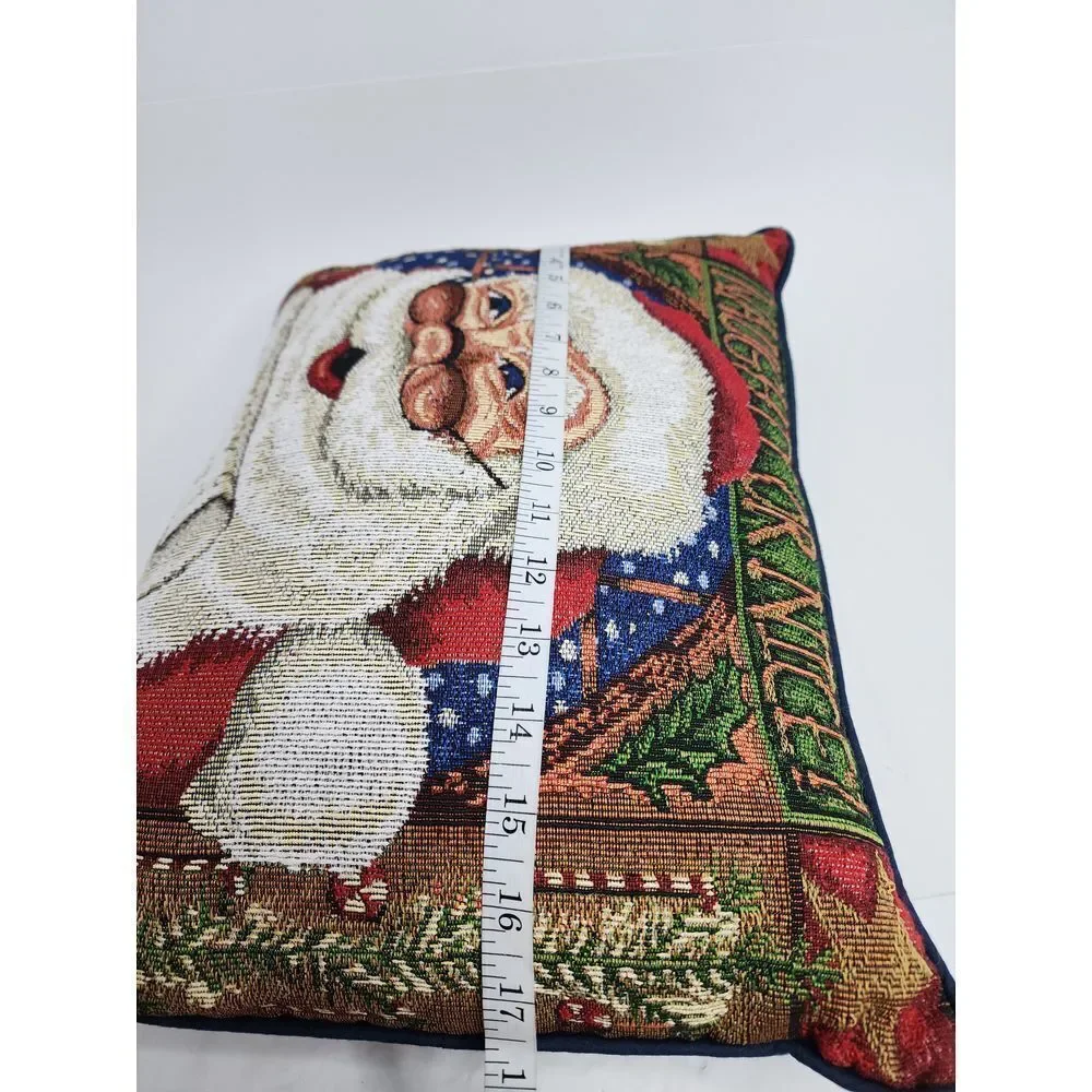Christmas Pillow Tapestry Santa Naughty‎ Or Nice Needlepoint